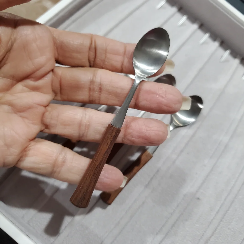 MCM Japan Wood Handle Coctail Appetizer Spoons - Set of 4 🥄🥄🥄🥄 Vintage